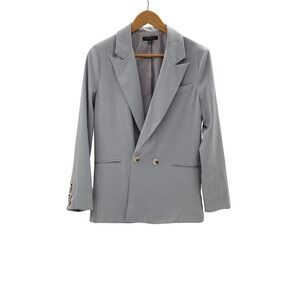 FORE Blazer Suit Jacket Women Size Small Light Blue Oversized Double Breasted